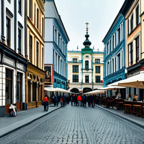 Image Prompt 1: Historic Arbat Street Scene**