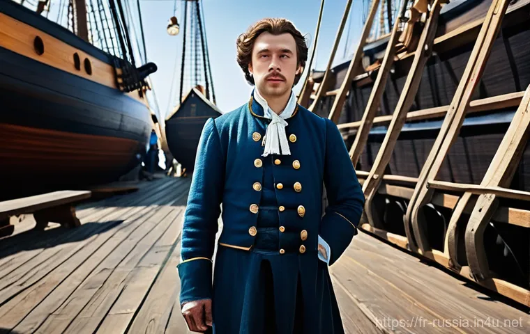 러시아 역사 속 인물 - **Peter the Great's Visionary Journey:** A dramatic, historically accurate scene depicting a young T...