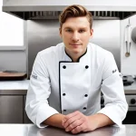 Home 16 러시아 주요 레스토랑 - **Prompt 1: Visionary Chef Crafting Modern Russian Cuisine**
"A young, focused male chef, wearin...