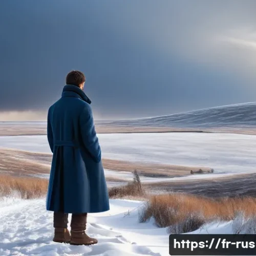 Home 24 러시아 철학과 사상 - **Prompt:** A lone figure, a young adult (male or female), stands in a vast, snow-dusted Russian ste...